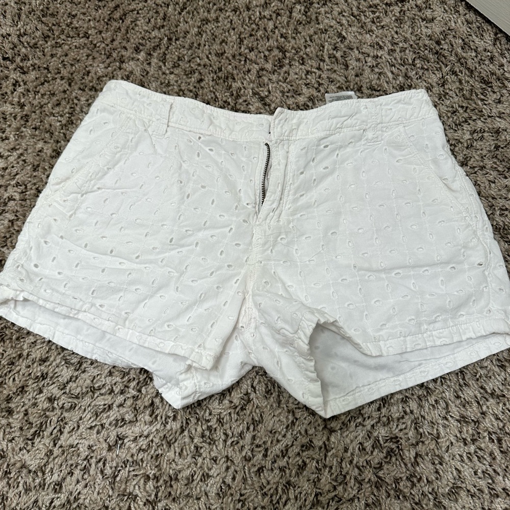 White lace shorts